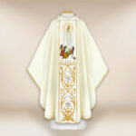 Casulla con imagen bordada Madre de Dios de Fátima