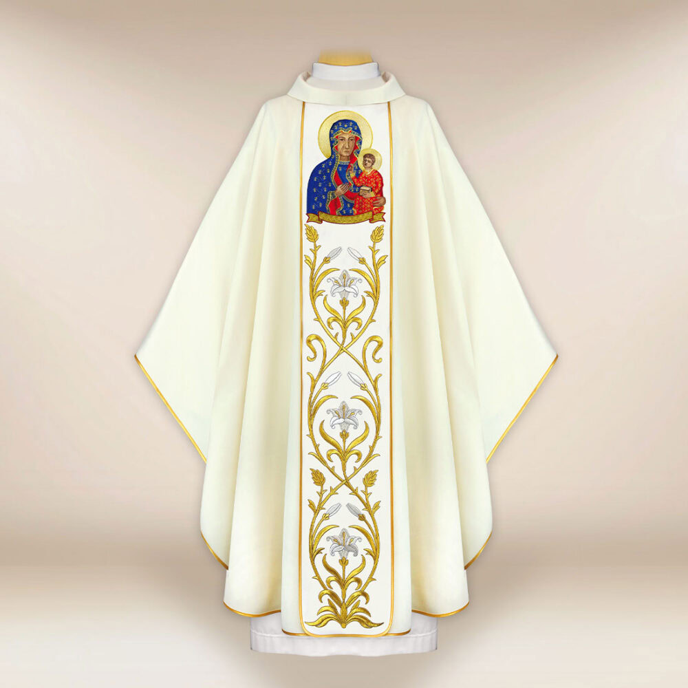 Casulla bordada Madonna de Częstochowa