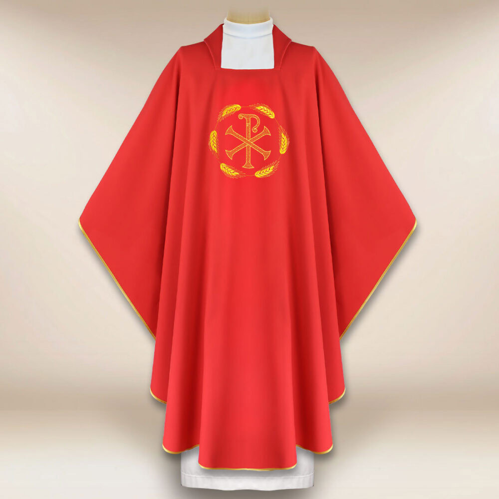 Casulla bordada PX roja