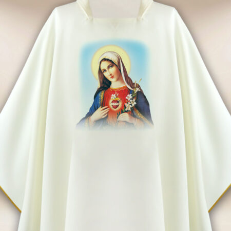 Casulla con imagen Corazón de María