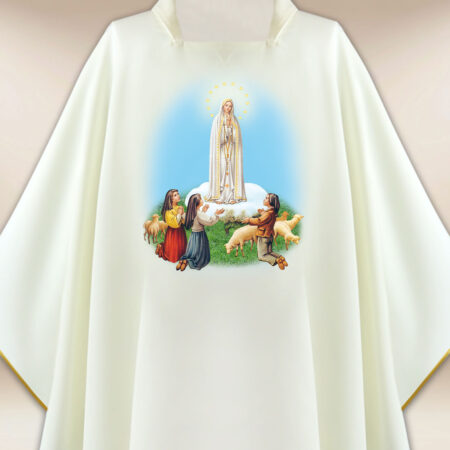 Casulla con imagen de la Madonna de Fátima
