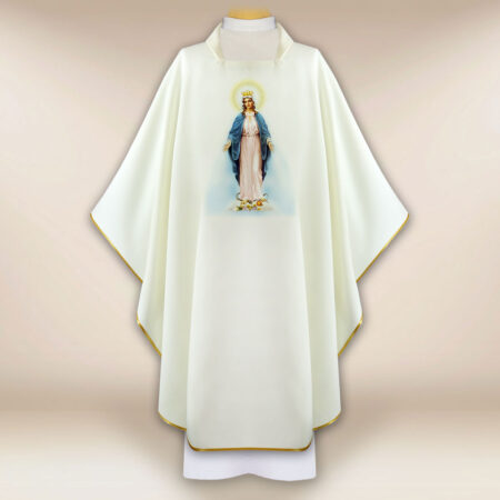 Casulla con imagen Madre de Dios Inmaculada