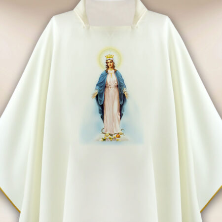 Casulla con imagen Madre de Dios Inmaculada