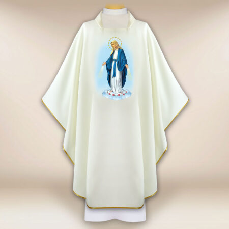 Casulla con imagen Madre de Dios Inmaculada