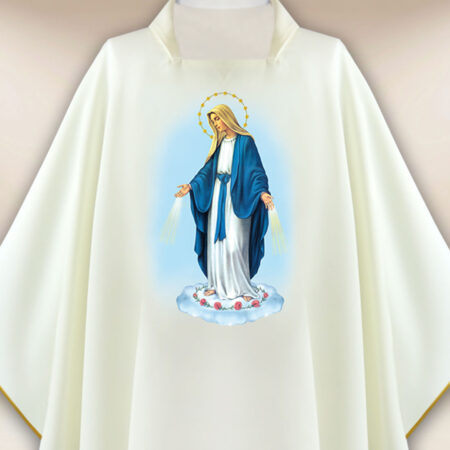Casulla con imagen Madre de Dios Inmaculada