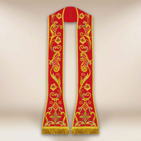 Estola bordada romana roja