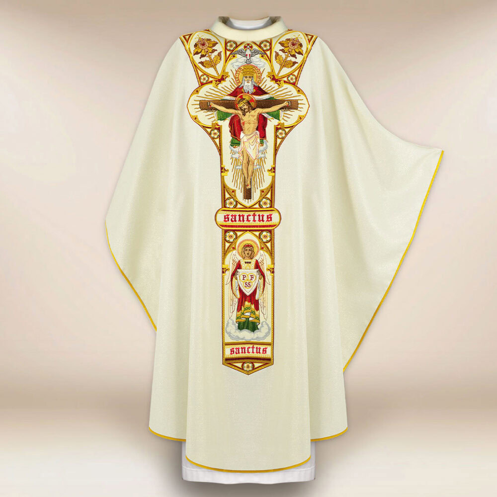 Casulla litúrgica Santísima Trinidad bordada