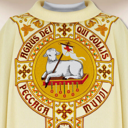 Casulla litúrgica bordada Cordero de Dios