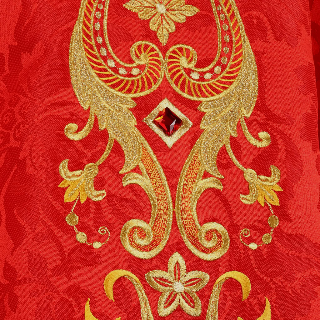 Vestimentas litúrgicas rojas para Pentecostés y celebraciones solemnes