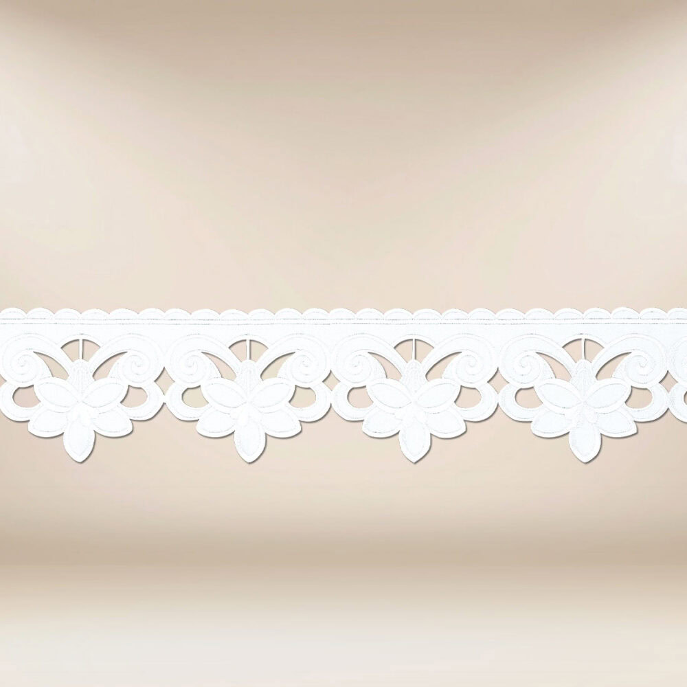 Encaje bordado blanco