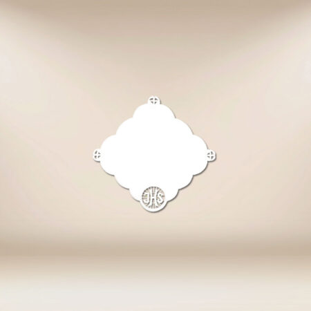 Cubierta de altar con bordado blanco y el motivo IHS 32x32cm