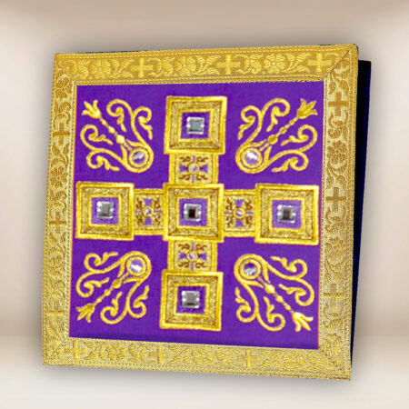 Bolsa bordada litúrgica morada