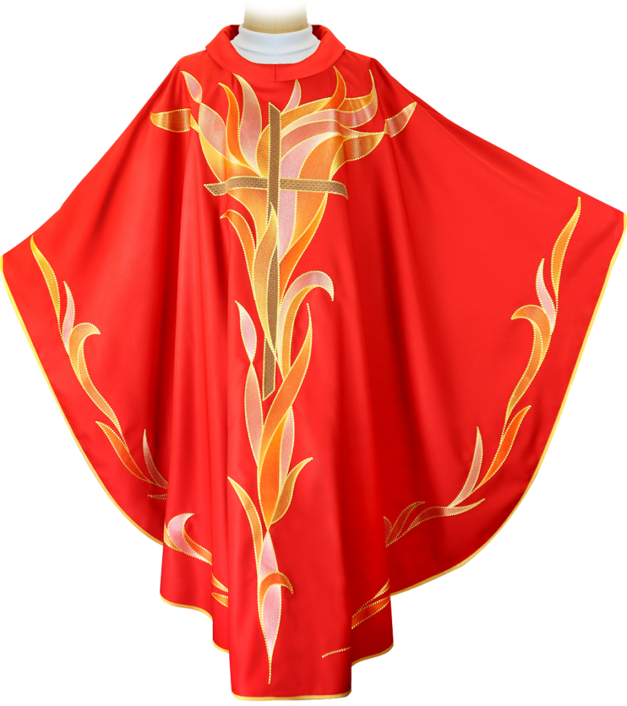 Casulla Mistico Spirit con simbolismo litúrgico solemne