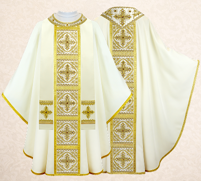 Casulla bordada “Brillante-Bianco”