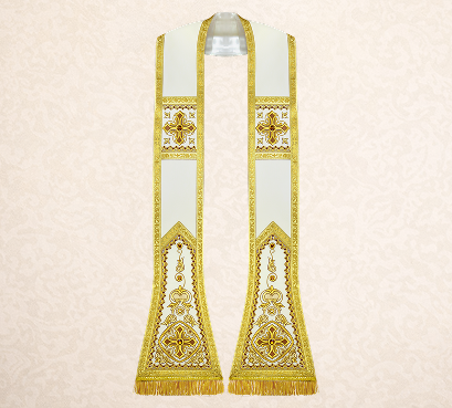 Estola bordada romana “Brillante-Bianco”