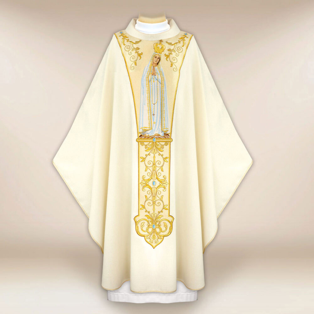 Casula con orphrey bordado Madonna di Fatima