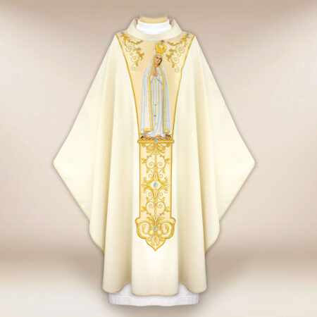 Casula con orphrey bordado Madonna di Fatima