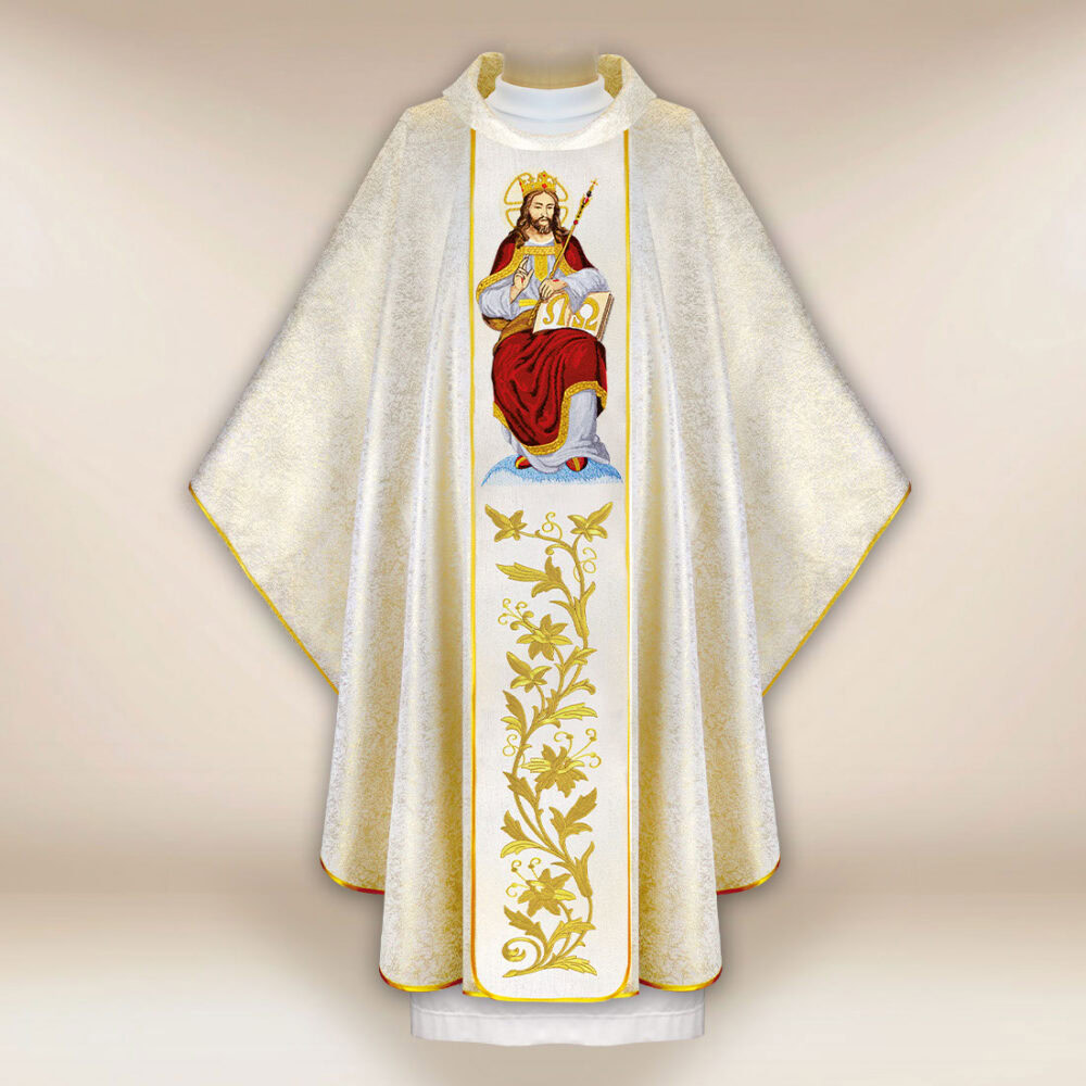 Casulla bordada Cristo Rey