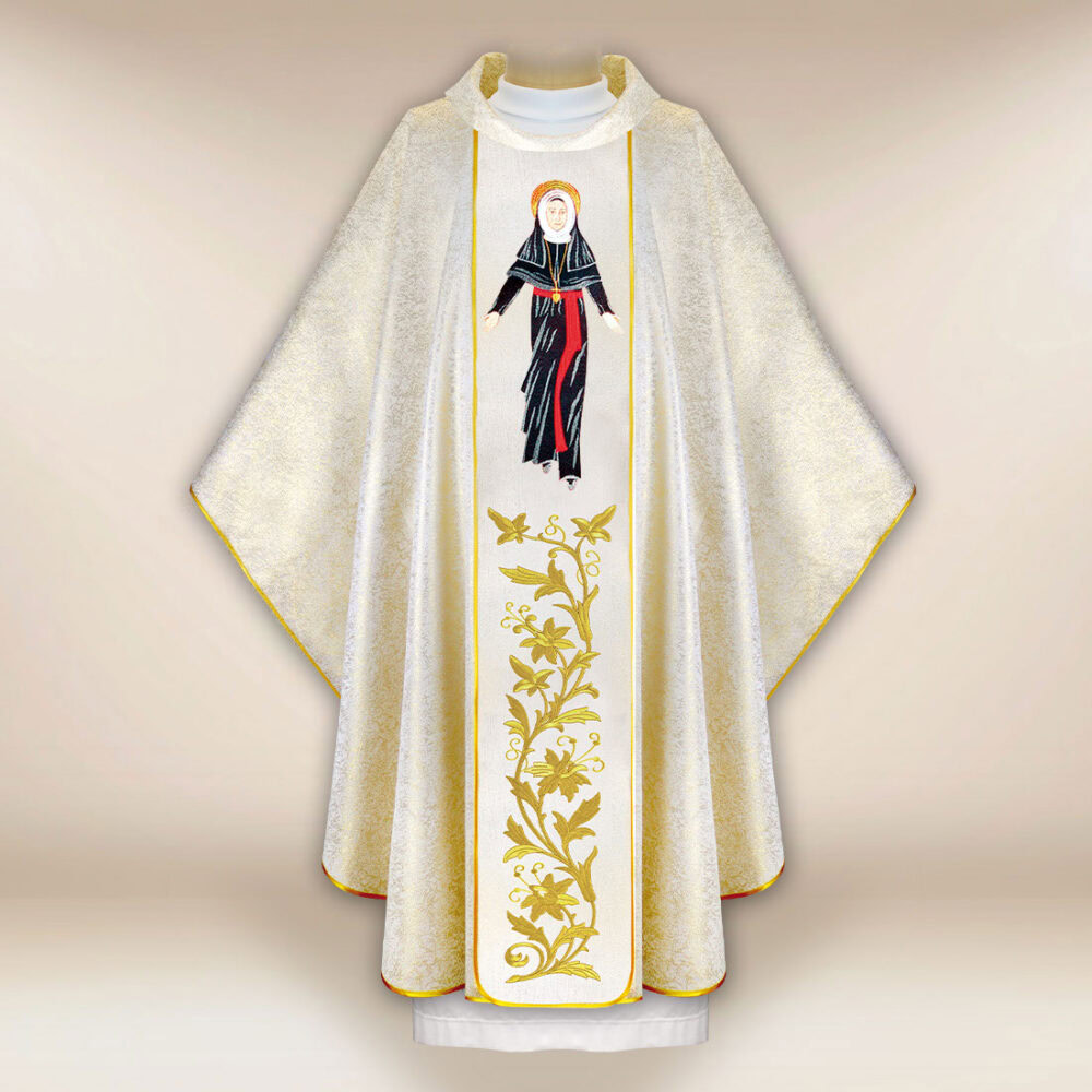 Casulla bordada Santa María de Matias