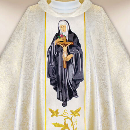Casulla bordada San Rita