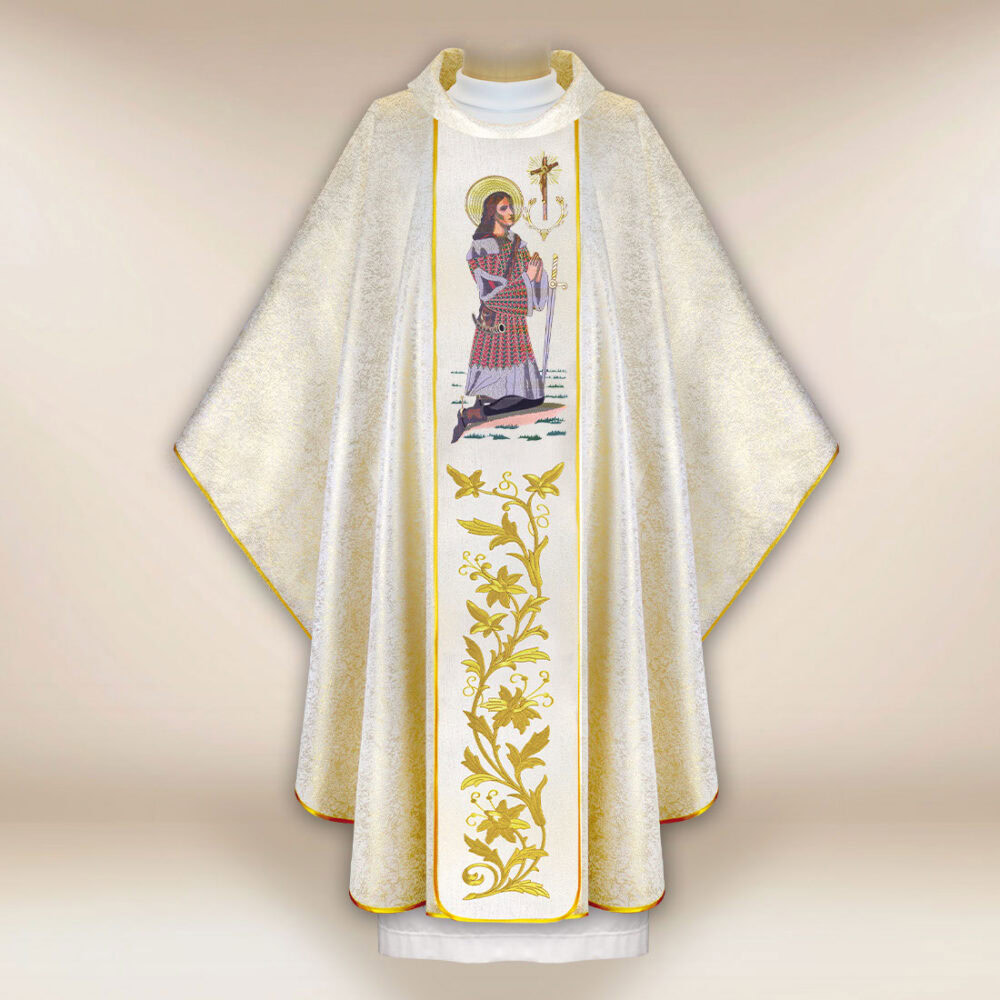 Casulla bordada San Huberto