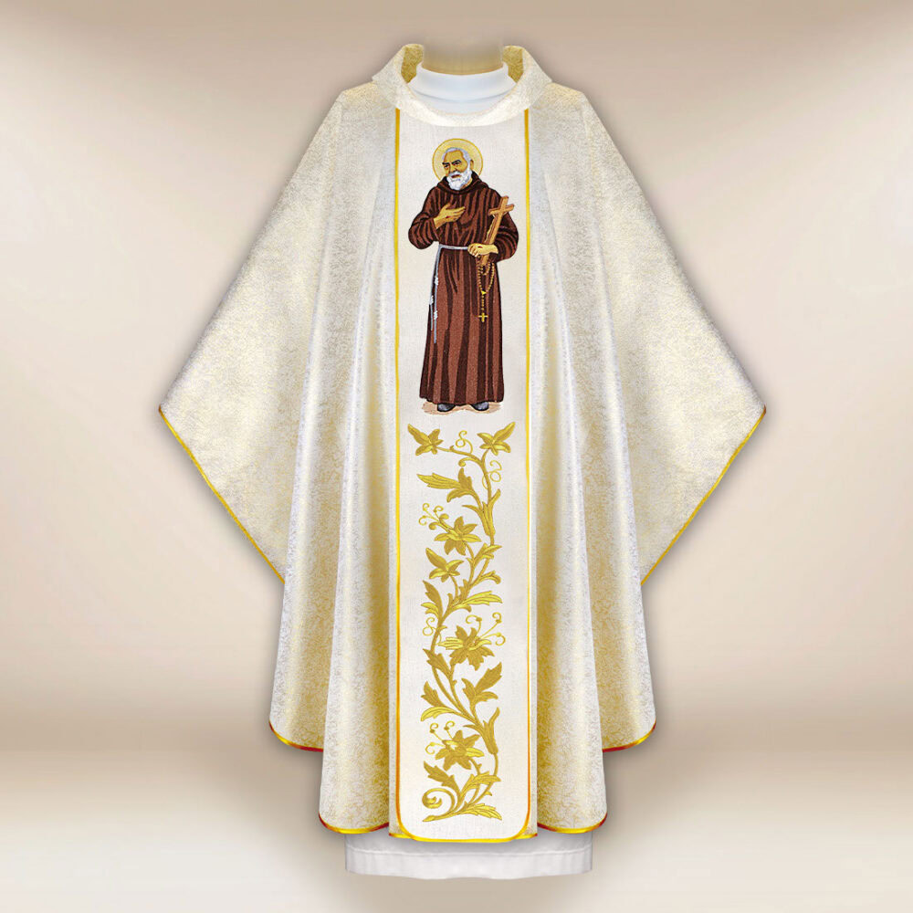 Casulla bordada San Padre Pío