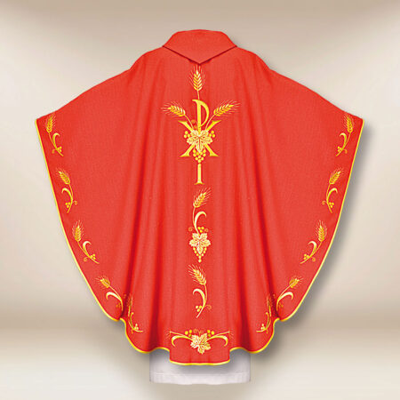 Casulla litúrgica roja con PX