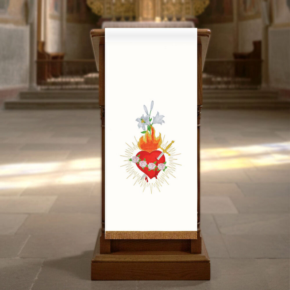 Cubierta de ambón bordada Corazón de María
