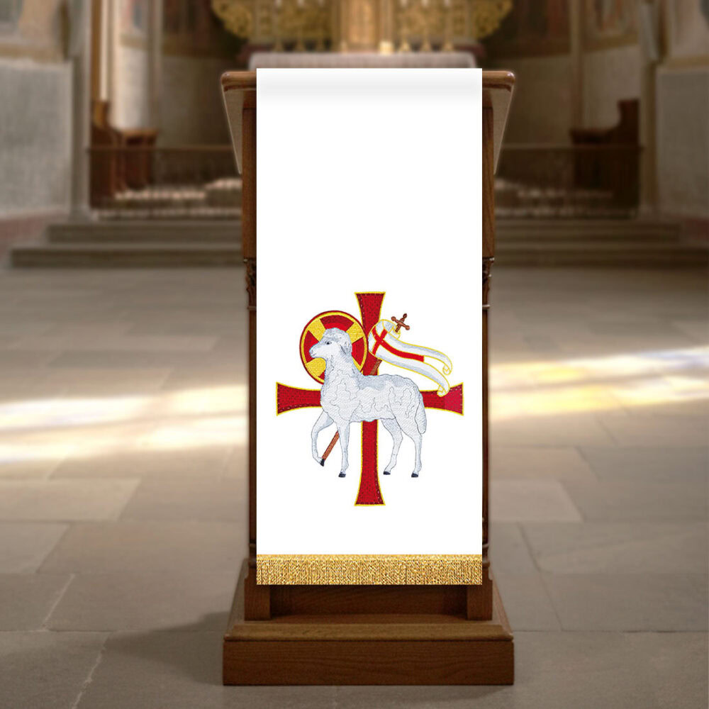 Cubierta de ambón bordada Cordero pascual