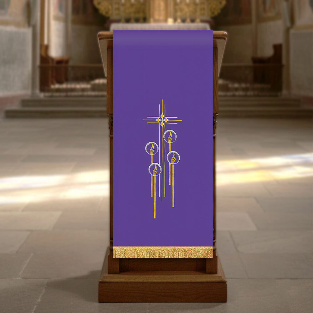 Cubierta de ambón bordada de Adviento