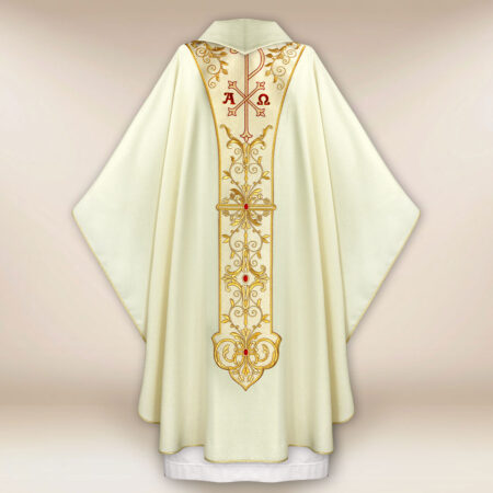 Casulla litúrgica con Cristo Rey
