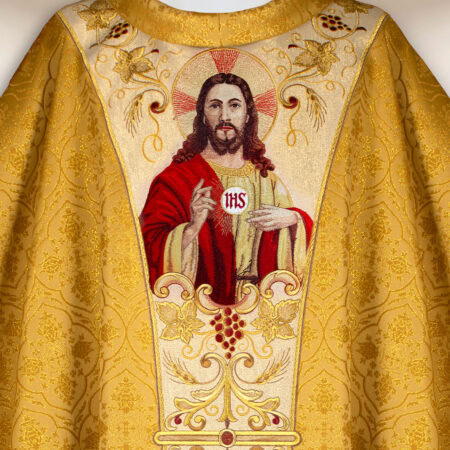 Casulla litúrgica con Jesús Cristo
