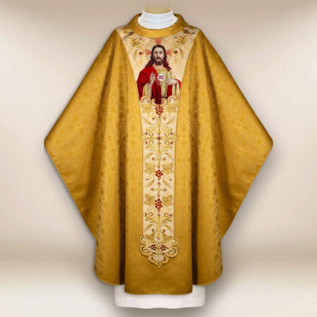 Casulla litúrgica con Jesús Cristo