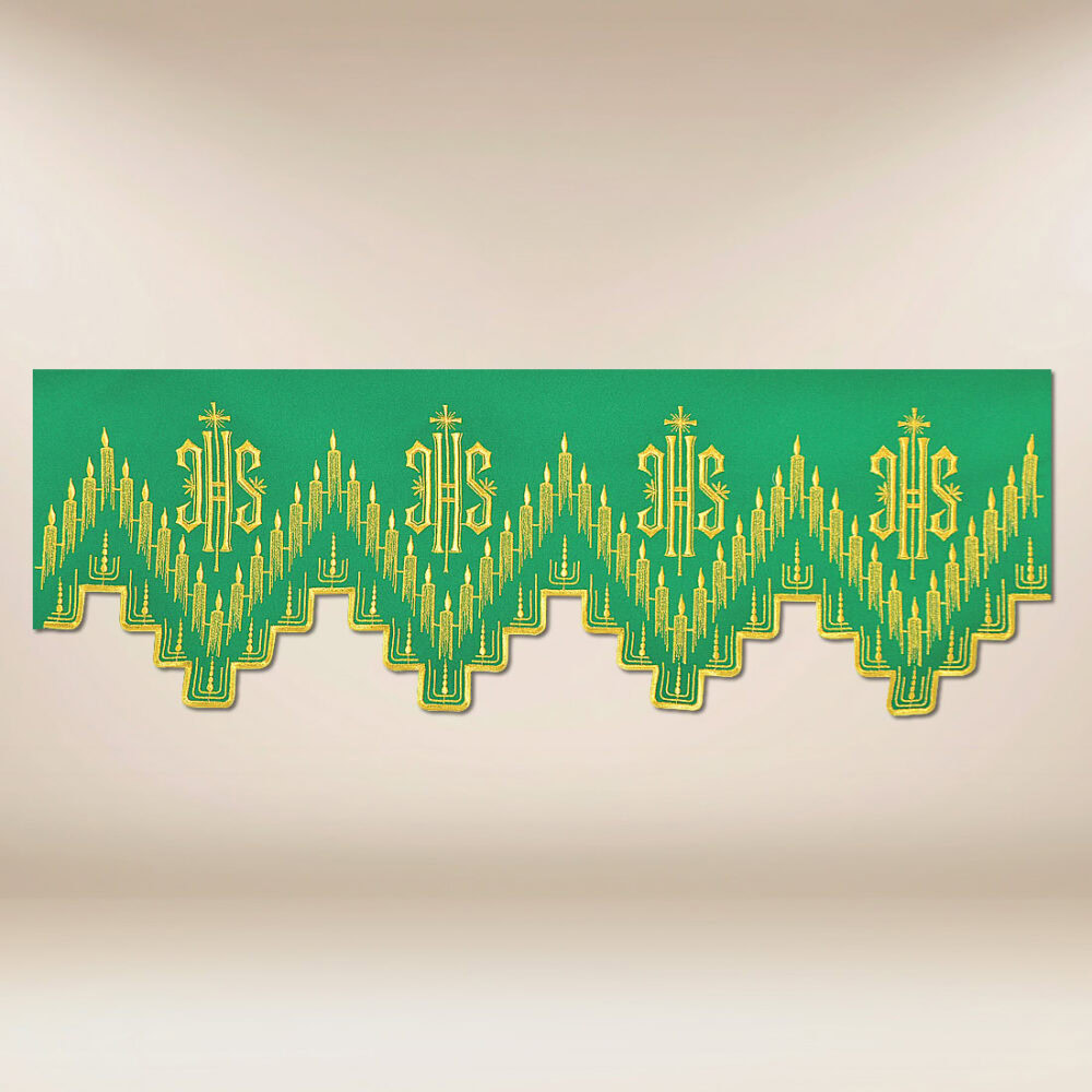 Encaje bordado verde 590cm