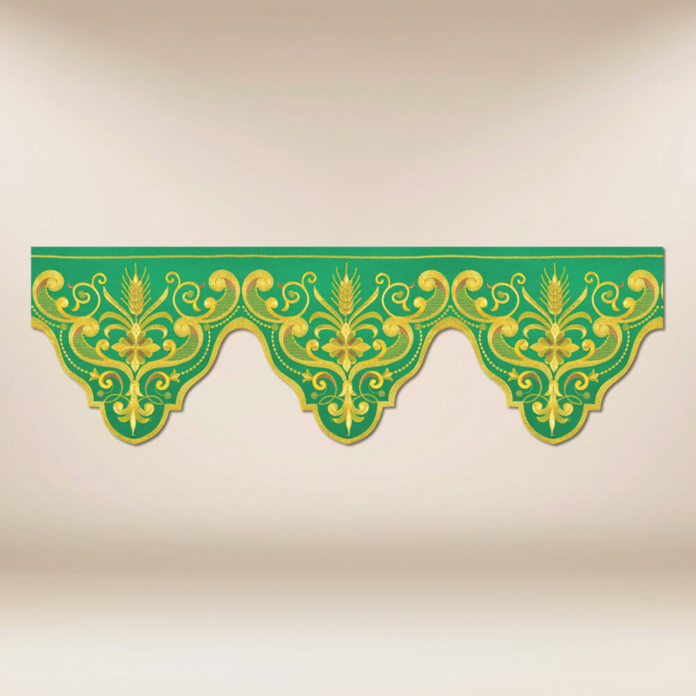 Encaje bordado verde 590cm
