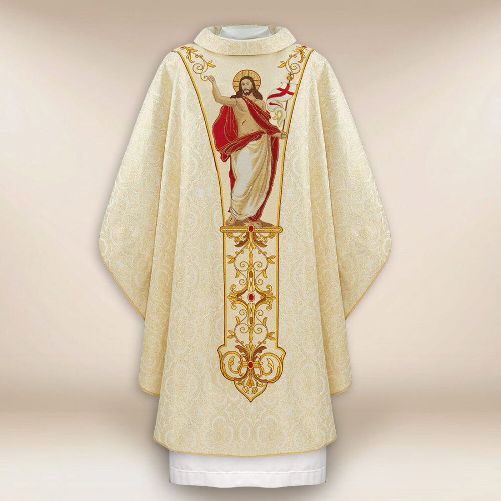 Casulla bordada Jesús Resucitado