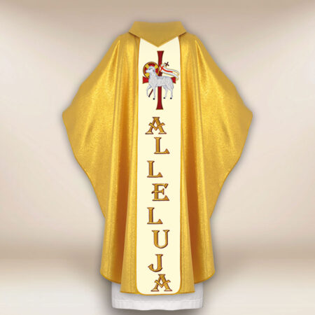 Casulla litúrgica con el motivo de Jesús Resucitado