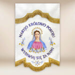 Bandera bordada Reina de la Paz