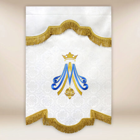 Bandera bordada Reina de la Paz