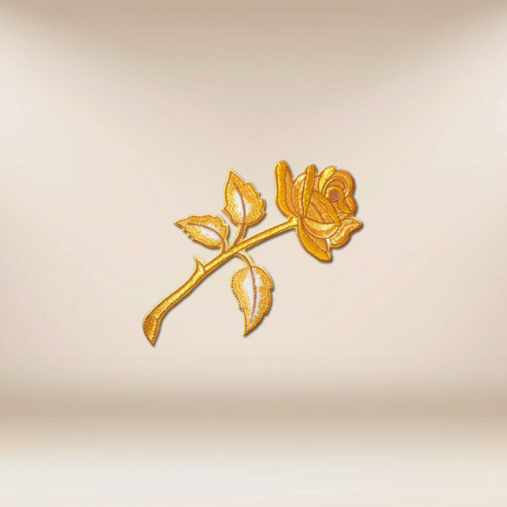 aplicación bordada Rosa Dorada