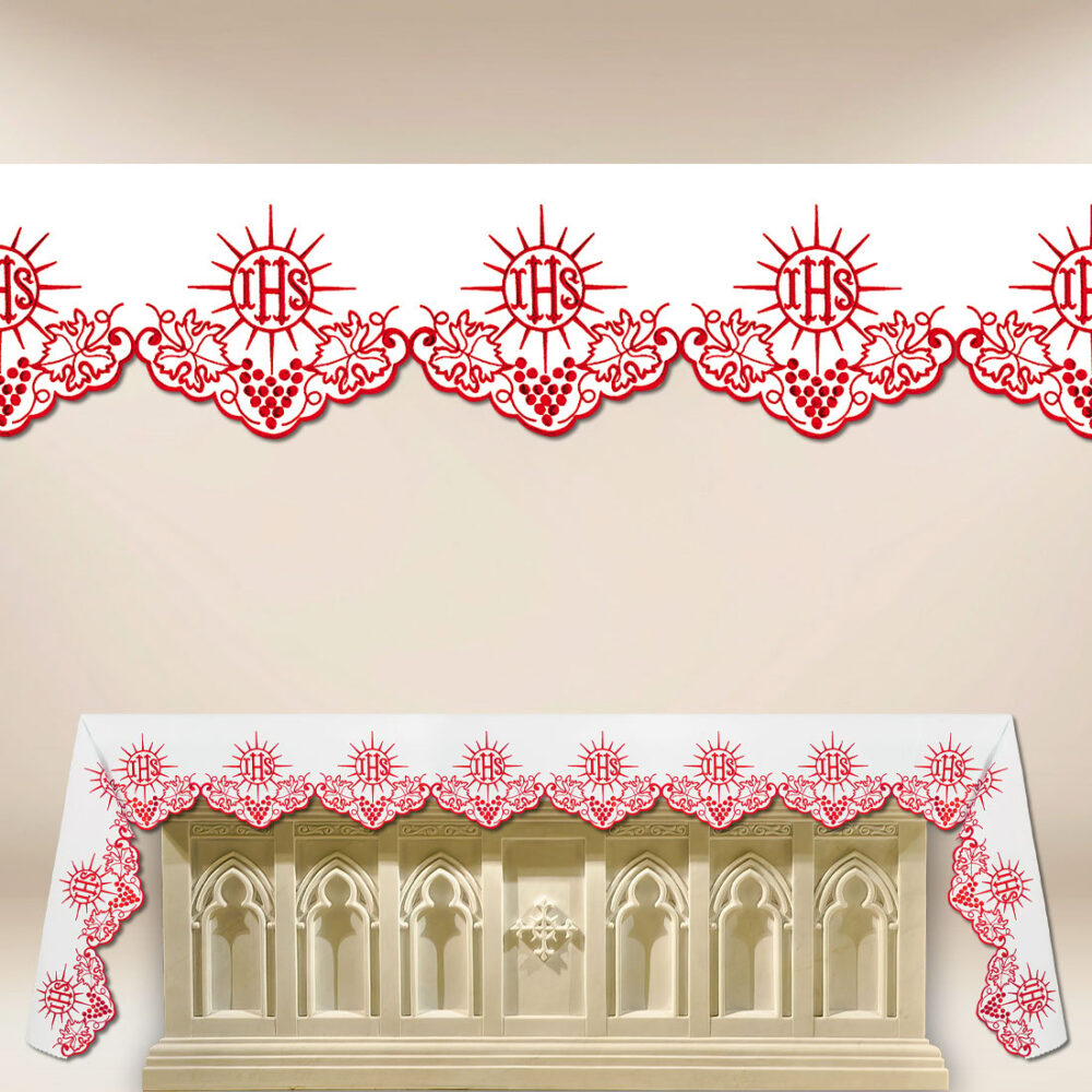 Mantel bordado rojo