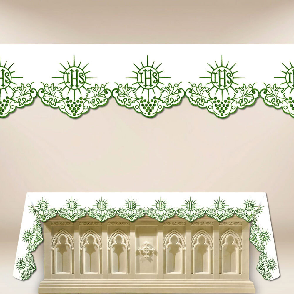 Mantel bordado verde