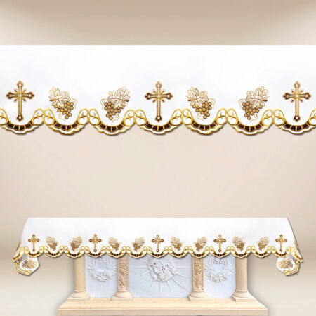 Mantel bordado con bordado dorado