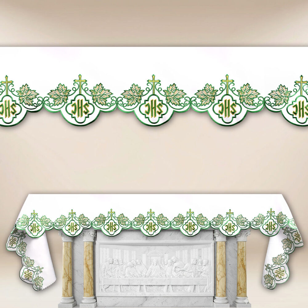 Mantel bordado IHS Verde