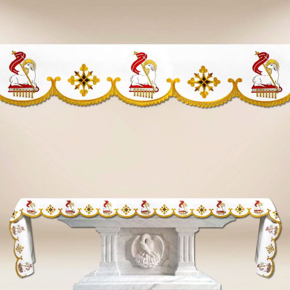 Mantel litúrgico bordado con Corderos