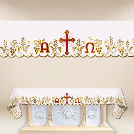 Mantel de altar litúrgico Alfa Omega hasta 280cm