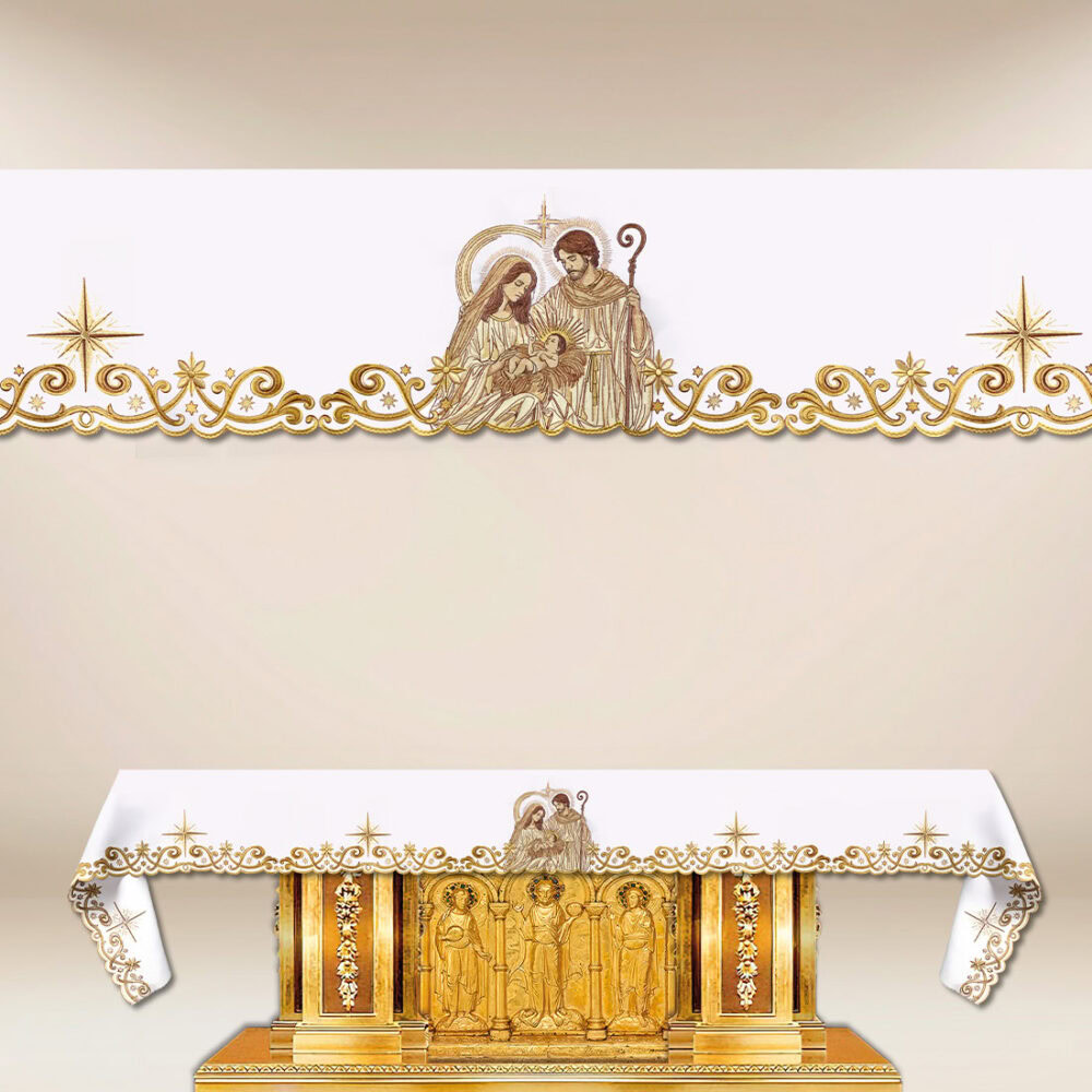 Mantel bordado navideño