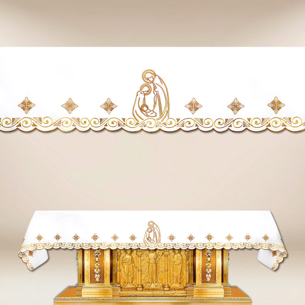 Mantel bordado navideño