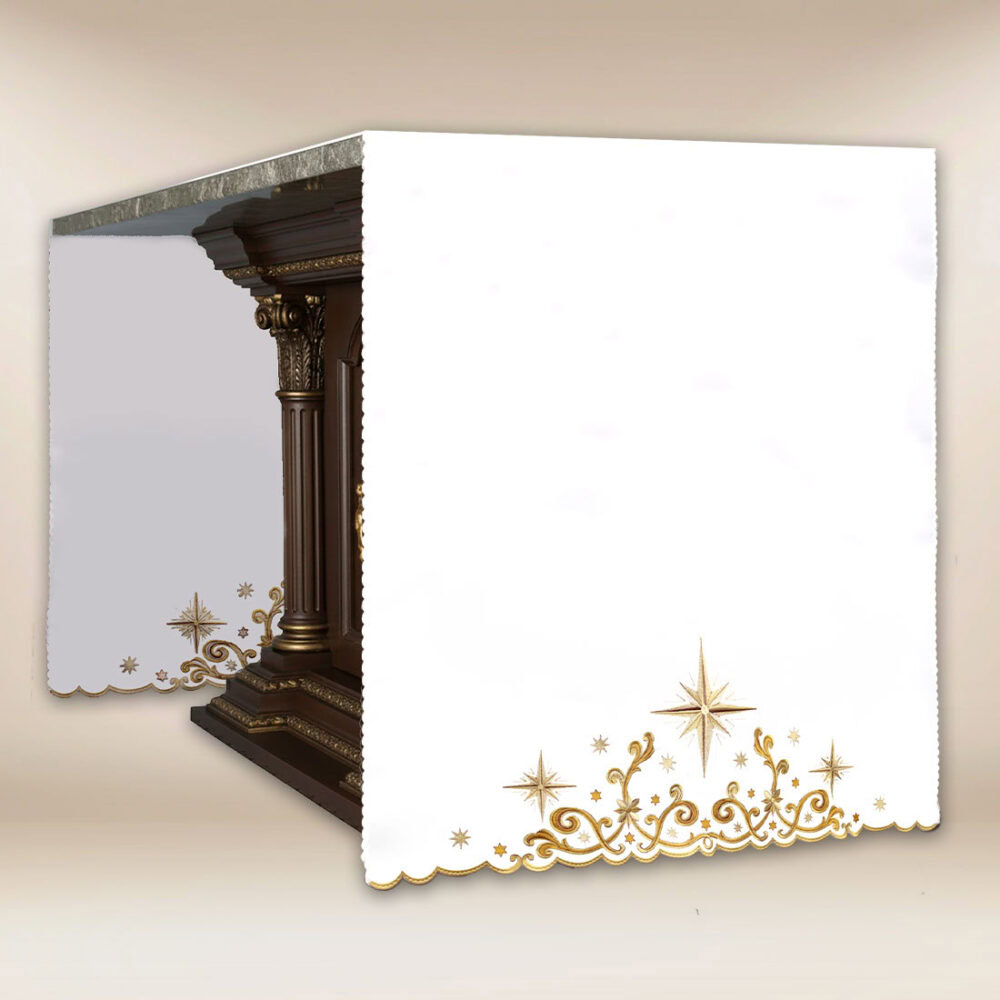 Mantel de altar bordado navideño