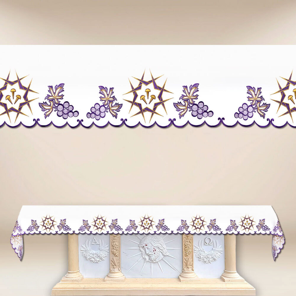 Mantel de altar bordado de Cuaresma